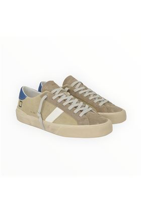 Sneaker uomo in velluto colore grigio. DATE | HILL LOW-BEIGE